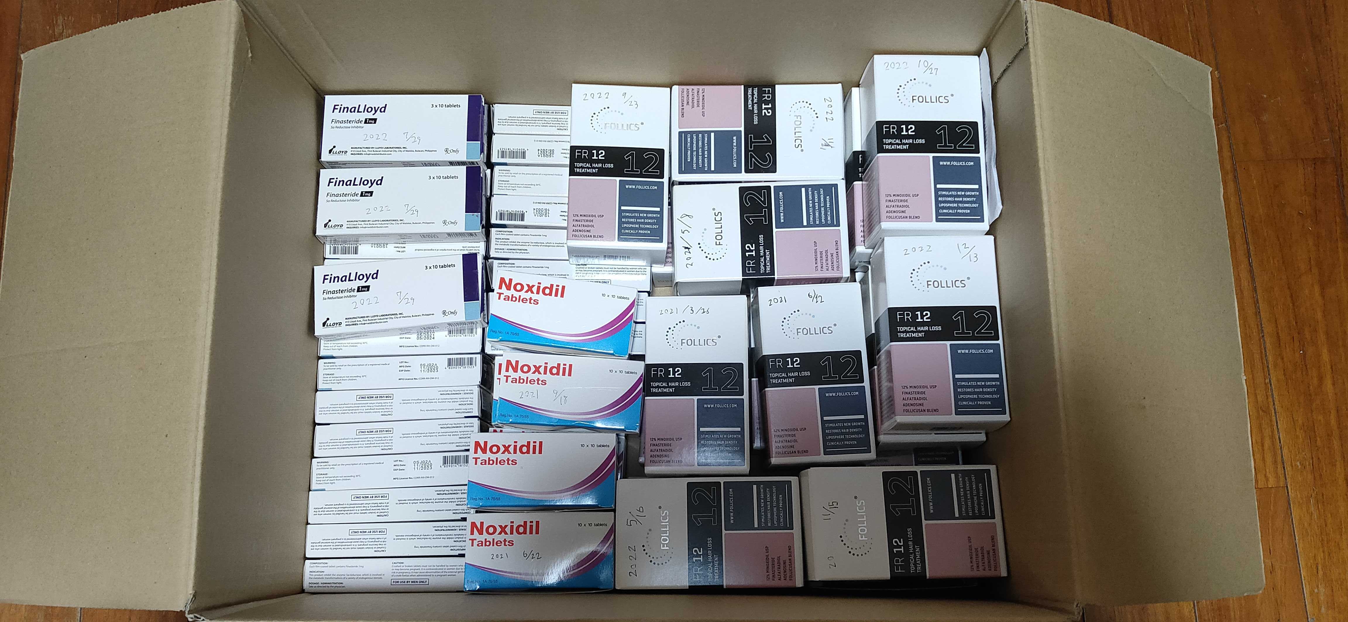 AGA治療薬の空き箱